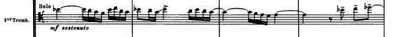 Beginning of trombone solo in Ravel's "Bolero."